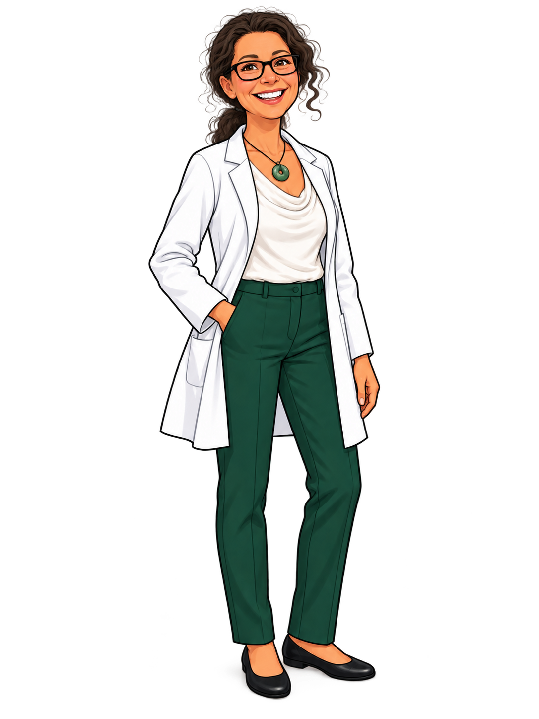 Daniela – Comic-Porträt (Vorderseite), Team der Dahlien-Apotheke