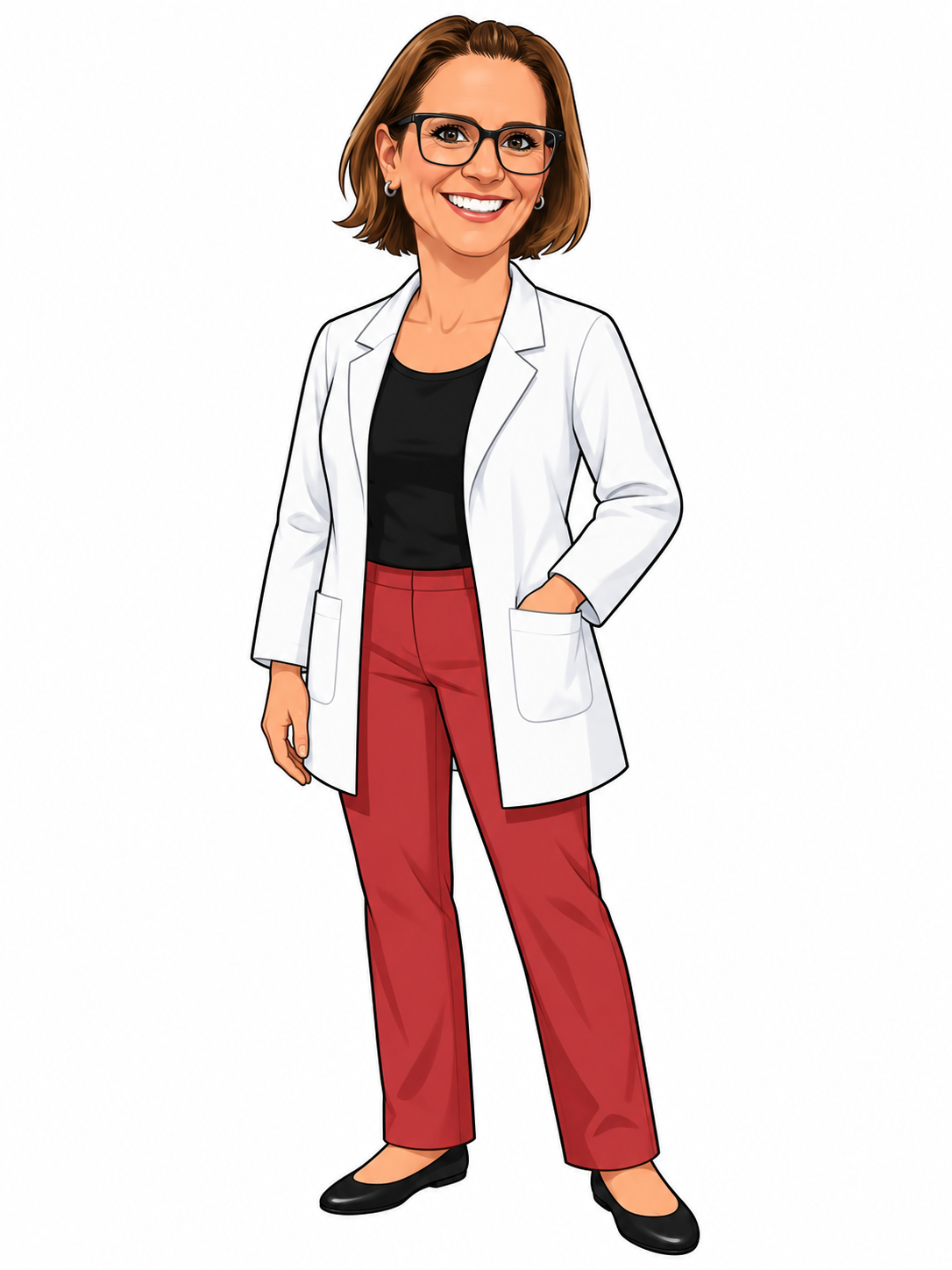 Stefanie – Comic-Porträt (Vorderseite), Team der Dahlien-Apotheke